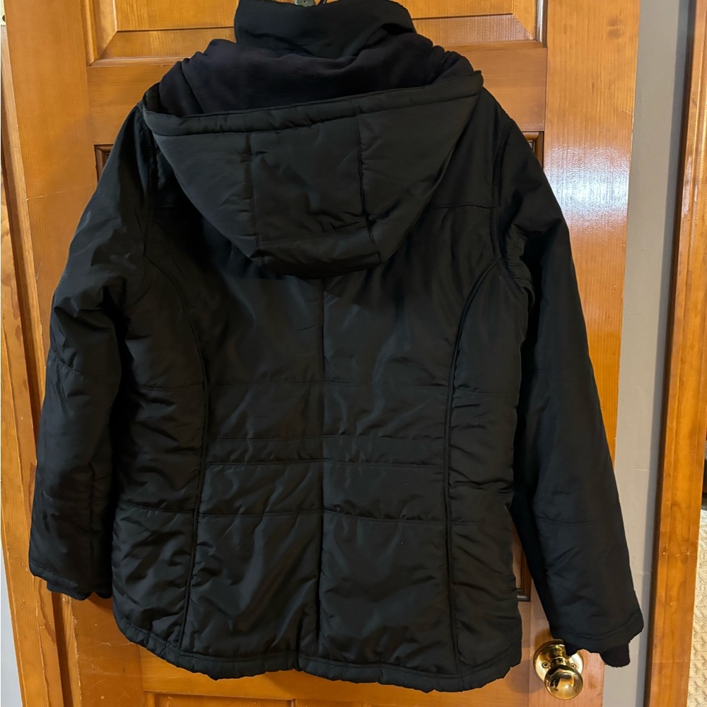 Like New Women’s Black winter jacket. Detachable hood.size large - Picture 3 of 9